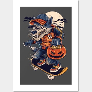 Werewolf Skater Posters and Art